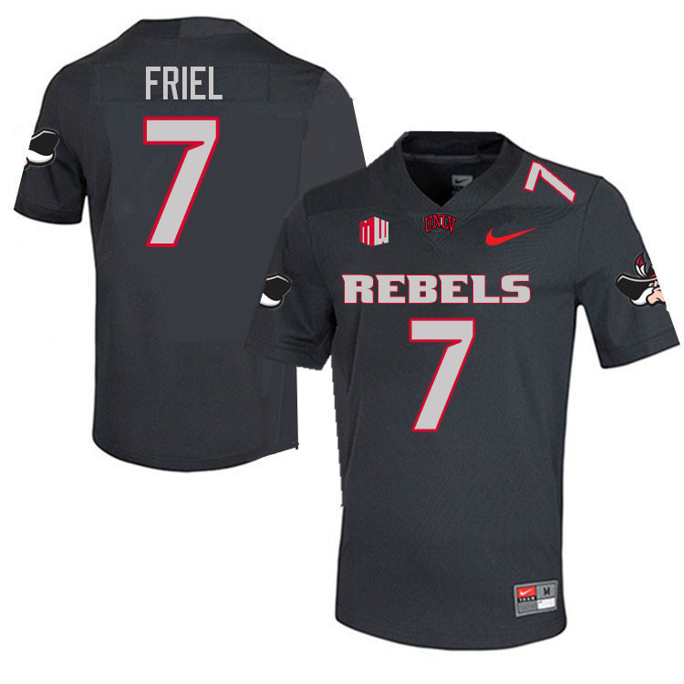 #7 Cameron Friel UNLV Rebels College Football Jerseys-Retro Charcoal #7 Cameron Friel UNLV Rebels College Football Jerseys-Retro Charcoal